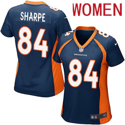 Women Denver Broncos #84 Shannon Sharpe Nike Navy Game NFL Jersey